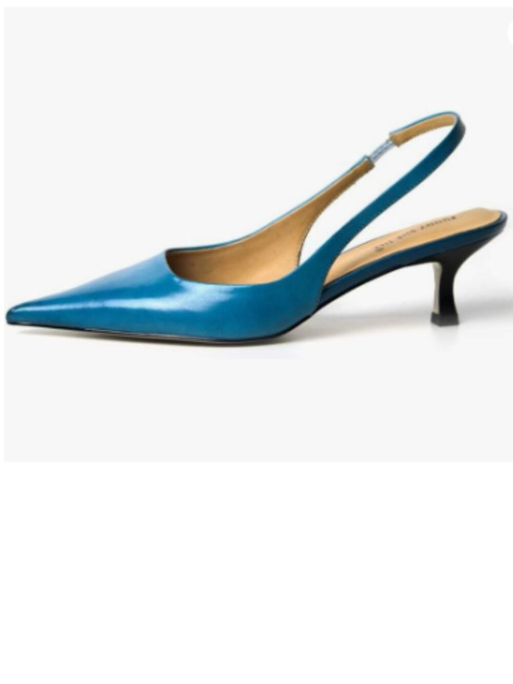 FSJ Blue Kitten Heel Slingback Sandals Pointy Toe Sexy Pumps Comfortable Shoes